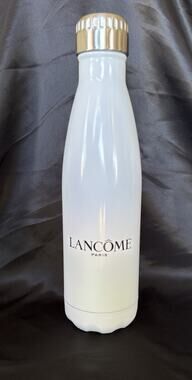 New In Bag Lancôme White Metal Thermal Water Bottle With Lid